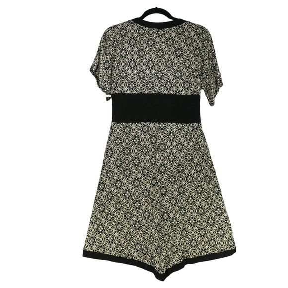 City Triangles Dress Womens Large Black Brown Contrast Sheath Shift Slinky - Picture 7 of 8